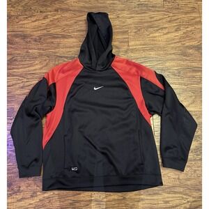 Vintage 00s Nike Center Swoosh Hoodie L Black Red